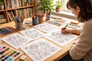 découvrez comment créer des histoires captivantes intégrant des personnages à colorier pour stimuler la créativité des enfants et rendre la lecture interactive.