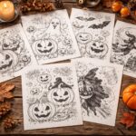 trouvez l'inspiration pour vos décorations d'halloween avec ces dessins à imprimer, parfaits pour créer une ambiance festive et effrayante.