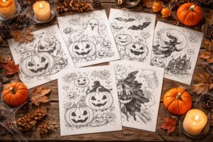trouvez l'inspiration pour vos décorations d'halloween avec ces dessins à imprimer, parfaits pour créer une ambiance festive et effrayante.