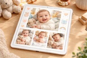 créez un album unique de la première année de votre bébé avec notre scrapbook numérique, spécialement conçu pour ipad air. immortalisez chaque moment précieux en toute simplicité.