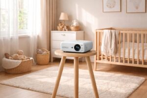 découvrez un support stable conçu spécialement pour vidéoprojecteurs epson, idéal pour la chambre de son bébé, alliant sécurité et praticité pour un visionnage optimal.