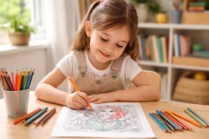 découvrez comment le coloriage à imprimer d'une sirène en pdf favorise le développement des compétences motrices chez les enfants en stimulant leur coordination main-œil et leur concentration.