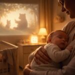 découvrez un rituel apaisant du coucher du bébé avec une histoire projetée en lumière douce sur écran de projection pour favoriser un endormissement serein.