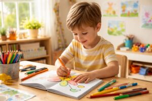 découvrez comment le coloriage de la fleur à imprimer aide à stimuler l'imagination et la créativité des enfants tout en développant leur motricité fine.