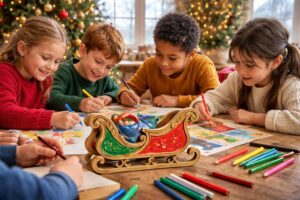 découvrez comment le coloriage du traineau du père noël encourage la créativité des enfants en développant leur imagination et leur motricité fine.